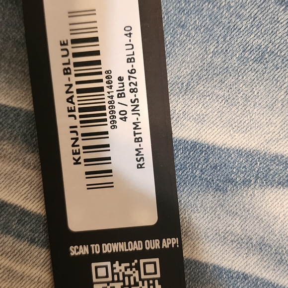 Blue Distressed Jeans with Lettering - Picture 6 of 6